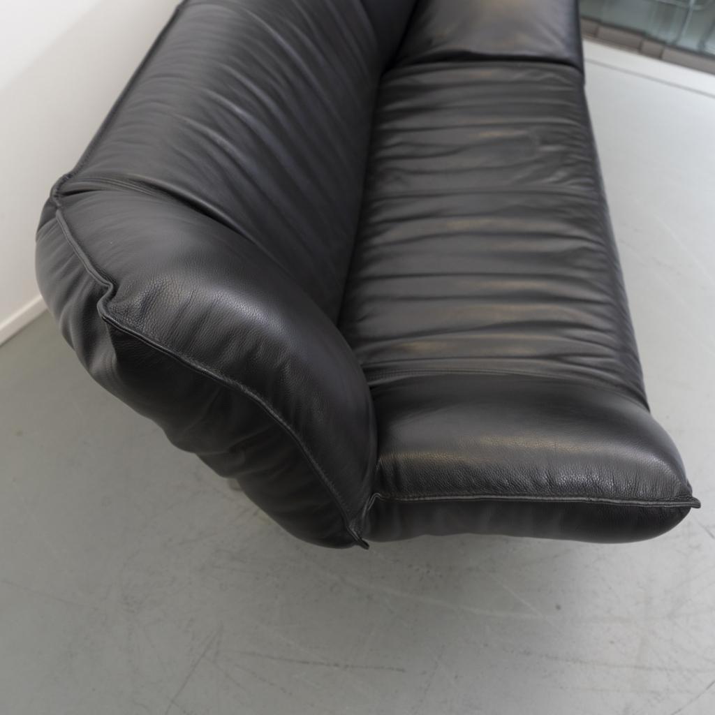 ACTIE!! 2x Leolux Tango 2-zits/192cm Bank Zwart Leer, Niet ingevuld, Gebruikt, 125 cm of meer, Niet ingevuld