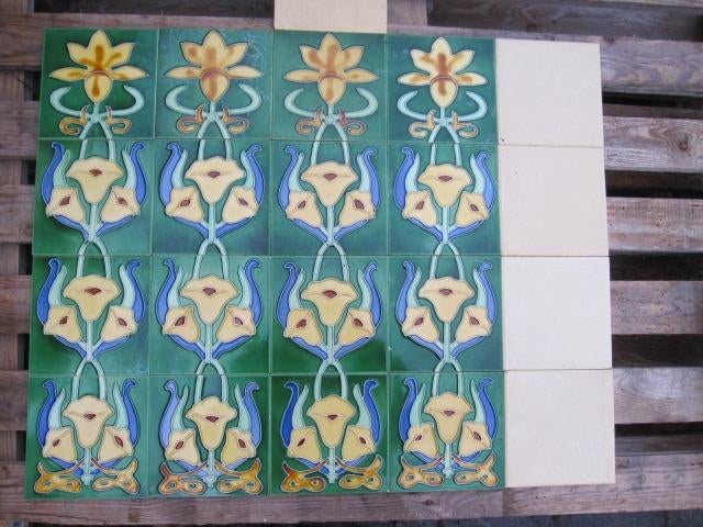 15x rij van 4 kleurrijke tegels 15x15cm afbeelding in relief, Ophalen of Verzenden, Nieuw