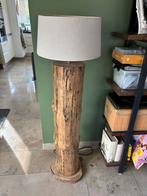 Houten boomstam lamp, Ophalen, 100 tot 150 cm, Rustiek, Zo goed als nieuw