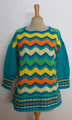 Fleurige handgemaakte Ibiza/hippie gebreide trui! L, Kleding | Dames, Truien en Vesten, Ophalen of Verzenden, Zo goed als nieuw