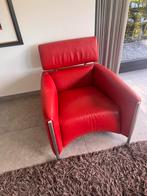 Leolux Oblomov rood leder in nieuwstaat fauteuil, Ophalen, Minder dan 75 cm, Leer, Zo goed als nieuw