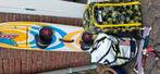 Complete kiteset: kites (5 en 7 mt), bar en board, Gebruikt, Kitesurf-set, Twintip, Ophalen of Verzenden