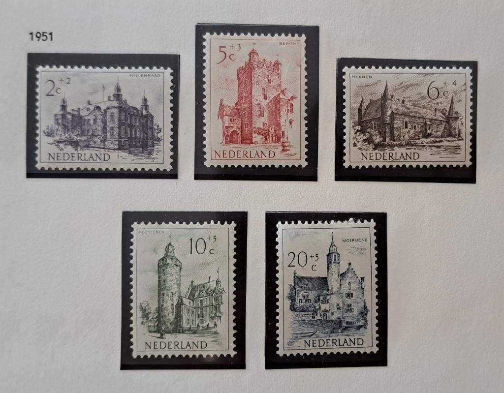 Nederland 1951 nvph 568/572 ongebruikt (Davo), Ophalen of Verzenden, Na 1940, Postfris