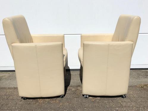Leren eetkamer stoelen, Huis en Inrichting, Stoelen, Zo goed als nieuw, Twee, Leer, Overige kleuren, Ophalen