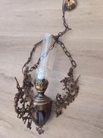 Antieke Hanglamp met Ornamenten, Huis en Inrichting, Lampen | Hanglampen, Gebruikt, Glas, 75 cm of meer, Antiek