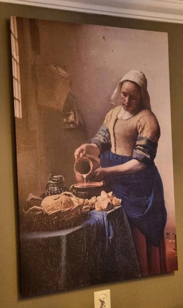 Canvas van 'Het Melkmeisje' - 115x75cm beschikbaar voor biedingen