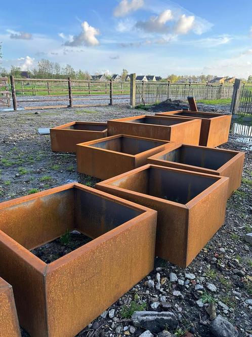 Bloembakken van Cortenstaal de goedkoopste, Tuin en Terras, Bloembakken en Plantenbakken, Nieuw, Metaal, 100 cm of meer, Rechthoekig