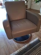 Luxe draaifeauteuil met zilveren draaivoet, Huis en Inrichting, Ophalen, Gebruikt, Minder dan 75 cm, Metaal