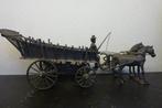 Boerenkar met paarden  boerenwagen met paarden., Antiek en Kunst, Kunst | Beelden en Houtsnijwerken, Ophalen of Verzenden