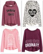 4 nieuwe H&M meisjes sweaters truien roos bordeaux 158-164, Meisje, Trui of Vest, H&M, Nieuw