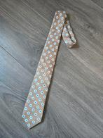 Zijden stropdas Profuomo beige ijsblauwe stip, Ophalen of Verzenden, Zo goed als nieuw, Beige