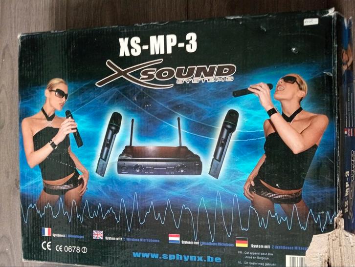 XSound Systems XS-MP-3 Draadloze Microfoon Set, Audio, Tv en Foto, Karaoke-apparatuur, Gebruikt, Complete set, Ophalen