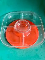Vintage serveerschaal borrelplank verdeelvak lucite Guzzini, Ophalen of Verzenden, Gebruikt, Vierkant, Schaal