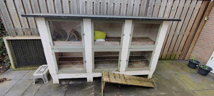 Zeer groot konijnenhok / caviahok, Dieren en Toebehoren, Knaagdieren en Konijnen | Hokken en Kooien, Gebruikt, Hok, 90 cm of meer