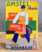 Mooi AMSTEL Bier Thuis Retro Metalen Wandbord, Verzamelen, Biermerken, Ophalen of Verzenden, Nieuw, Reclamebord, Plaat of Schild
