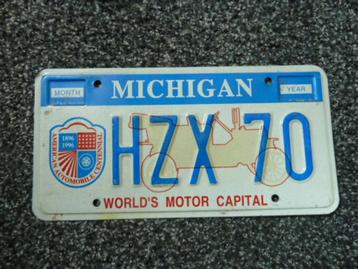 Kentekenplaat licenseplate Michigan Worlds Motor Capital USA beschikbaar voor biedingen