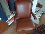Vintage leren stoel  op nieuw bekleed overcompleet, Huis en Inrichting, Fauteuils, Ophalen, Zo goed als nieuw