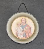Antieke hanger met Josef en kindje Jezus, Antiek en Kunst, Antiek | Religie, Ophalen of Verzenden