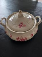 Sierlijke oude dekschaal met deksel en rozenmotief, Antiek en Kunst, Ophalen