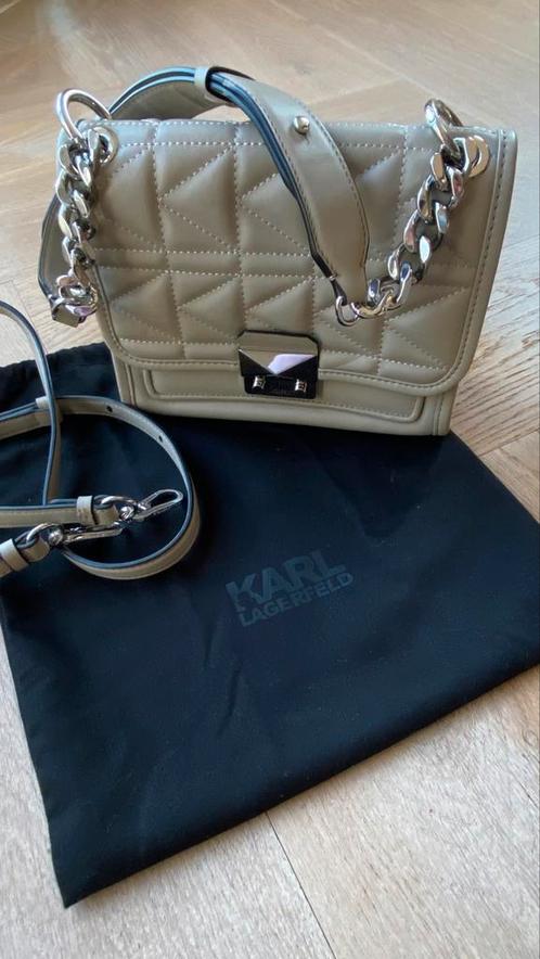Karl Lagerfeld tas, Sieraden, Tassen en Uiterlijk, Tassen | Damestassen, Zo goed als nieuw, Handtas, Grijs, Ophalen