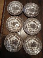 6 Grindley English Country Inns gebaksborden, bruin ,18cm Bi, Antiek en Kunst, Ophalen of Verzenden