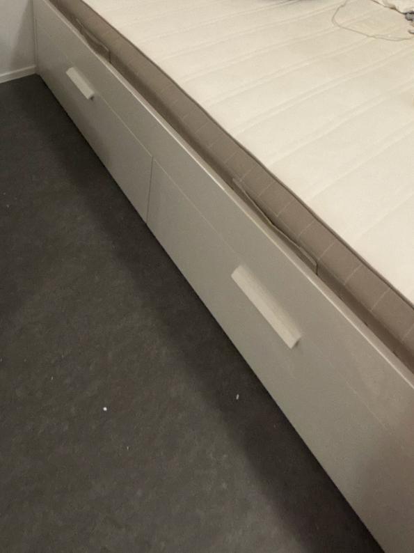 IKEA BRIMNES bedframe met lades (160x200 cm), Huis en Inrichting, Slaapkamer | Bedden, Gebruikt, Tweepersoons, 160 cm, 200 cm