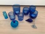Glas Waxine Blauwe items parfum flesjes vaasje, Nieuw, Minder dan 25 cm, Overige materialen, Blauw