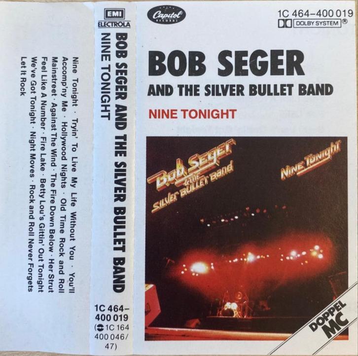 Bob Seger & The Silver Bullet Band – Nine Tonight  Cassette, Cd's en Dvd's, Cassettebandjes, Gebruikt, Origineel, Pop, 1 bandje