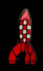 Raket pin van Kuifje rood wit geblokt- klein, Verzamelen, Speldjes, Pins en Buttons, Verzenden, Nieuw, Transport, Speldje of Pin