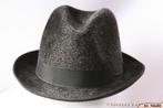 Vintage Gleufhoed Kashmir donker grijs haarvilt 56 / 57, Kleding | Heren, Hoeden en Petten, Ophalen of Verzenden, Gedragen, 57 cm (M, 7⅛ inch) of minder