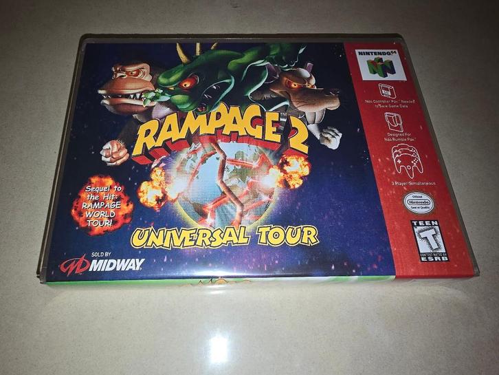 Rampage 2 Universal Tour N64 Game Case (2), Spelcomputers en Games, Games | Nintendo 64, Zo goed als nieuw, Sport, 1 speler, Vanaf 3 jaar
