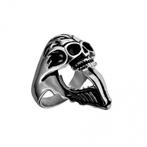 Schedelring Heren Gepolijst RVS - Alien-Design - Grote Ring, Sieraden, Tassen en Uiterlijk, Ringen, Heer, Nieuw, Esde2, GPSR@esde2.eu