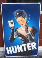 Groot emaillebord Hunter sigaretten emaille plaat bord 74x49, Ophalen, Zo goed als nieuw, Reclamebord
