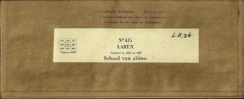 Topografische kaart - Laren No 415 - Uitgave 1920, Boeken, Atlassen en Landkaarten, Gelezen, Landkaart, Nederland, 1800 tot 2000