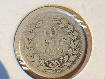 10 cent 1849 zilver (4) beschikbaar voor biedingen