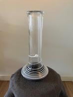 Glazen vaas - spiraal - donkerblauw en wit, Overige kleuren, Ophalen of Verzenden, Minder dan 50 cm, Glas