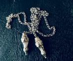 Zilveren lange jasseron ketting met BREIPENHOUDERS, Ophalen of Verzenden, Zilver, Zilver