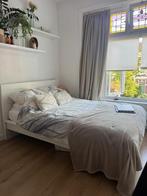 2 persoons bed Malm 140 x 200, Ophalen, Wit, Tweepersoons, 140 cm