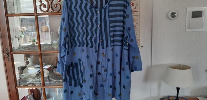 Gudrun Sjoden Tuniek/Blouse Lera XL, Kleding | Dames, Blouses en Tunieken, Zo goed als nieuw, Maat 46/48 (XL) of groter, Blauw