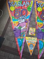 Sarah 50 jaar vlaggen spandoeken button, Hobby en Vrije tijd, Feestartikelen, Ophalen of Verzenden, Zo goed als nieuw, Versiering