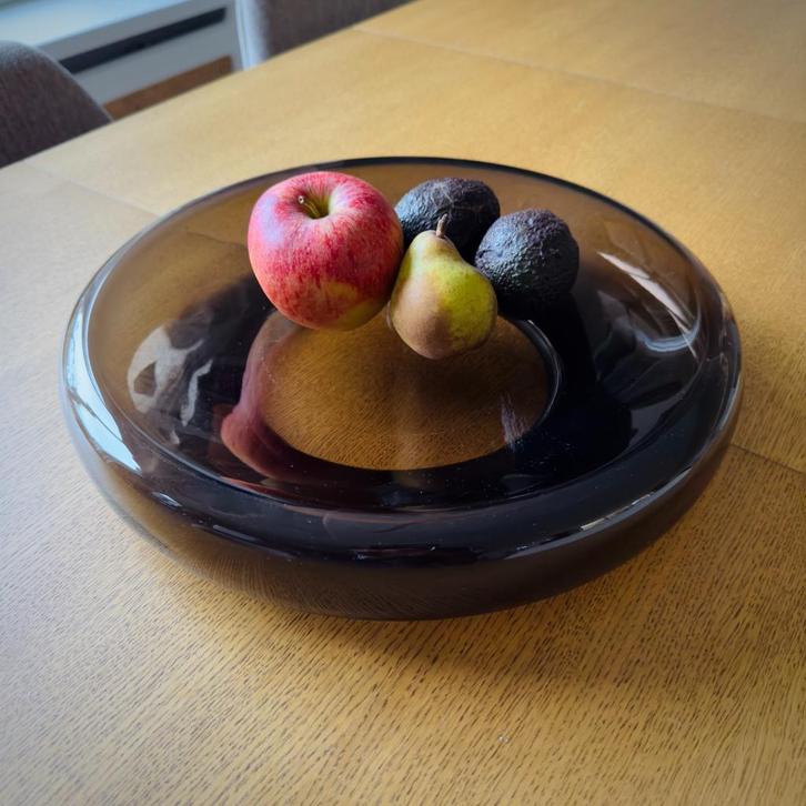 Vintage Scandinavische Amber Glas Schaal, Antiek en Kunst, Antiek | Schalen, Ophalen