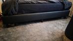 Boxspring onderbak zwart leer, Huis en Inrichting, Slaapkamer | Slaapbanken, Ophalen, 90 cm, Eenpersoons, Zwart