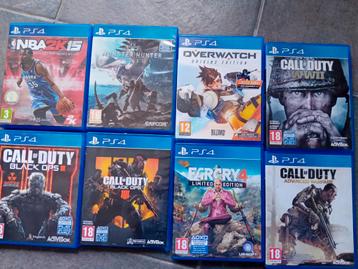 8 x playstation 4 spellen calloptie of duty monster Hunter  beschikbaar voor biedingen