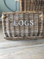 Riviera Maison haardhout mand, Huis en Inrichting, Woonaccessoires | Schalen en Manden, Ophalen, Zo goed als nieuw, Rond, Riet