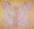 H&m divided roze stretch blouse maat 170 (m) met kant, Gebruikt, Meisje, H&M, Overhemd of Blouse