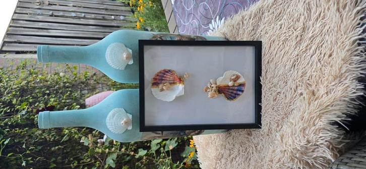Schilderij schelpen. Handgemaakt zeedieren, Huis en Inrichting, Woonaccessoires | Schilderijen, Tekeningen en Foto's, Nieuw, Schilderij