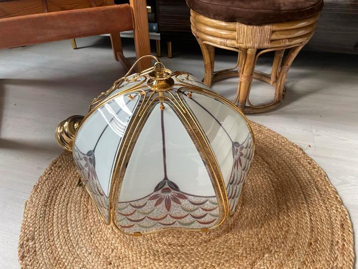 Hollywood Regency Lamp, Huis en Inrichting, Lampen | Hanglampen, Gebruikt, Minder dan 50 cm, Glas, Ophalen