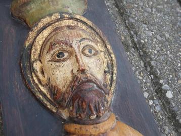Zeer oud hout beeld Sint Paulus apostel prediker zwaard 