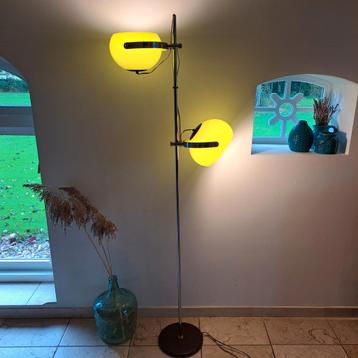 Vintage Dubbele Mushroom Dijkstra Vloerlamp '60, Groen. beschikbaar voor biedingen