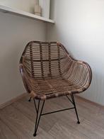 Vintage Rotan Stoel met Metalen Poten, Huis en Inrichting, Ophalen, Gebruikt, Bruin, Vintage
